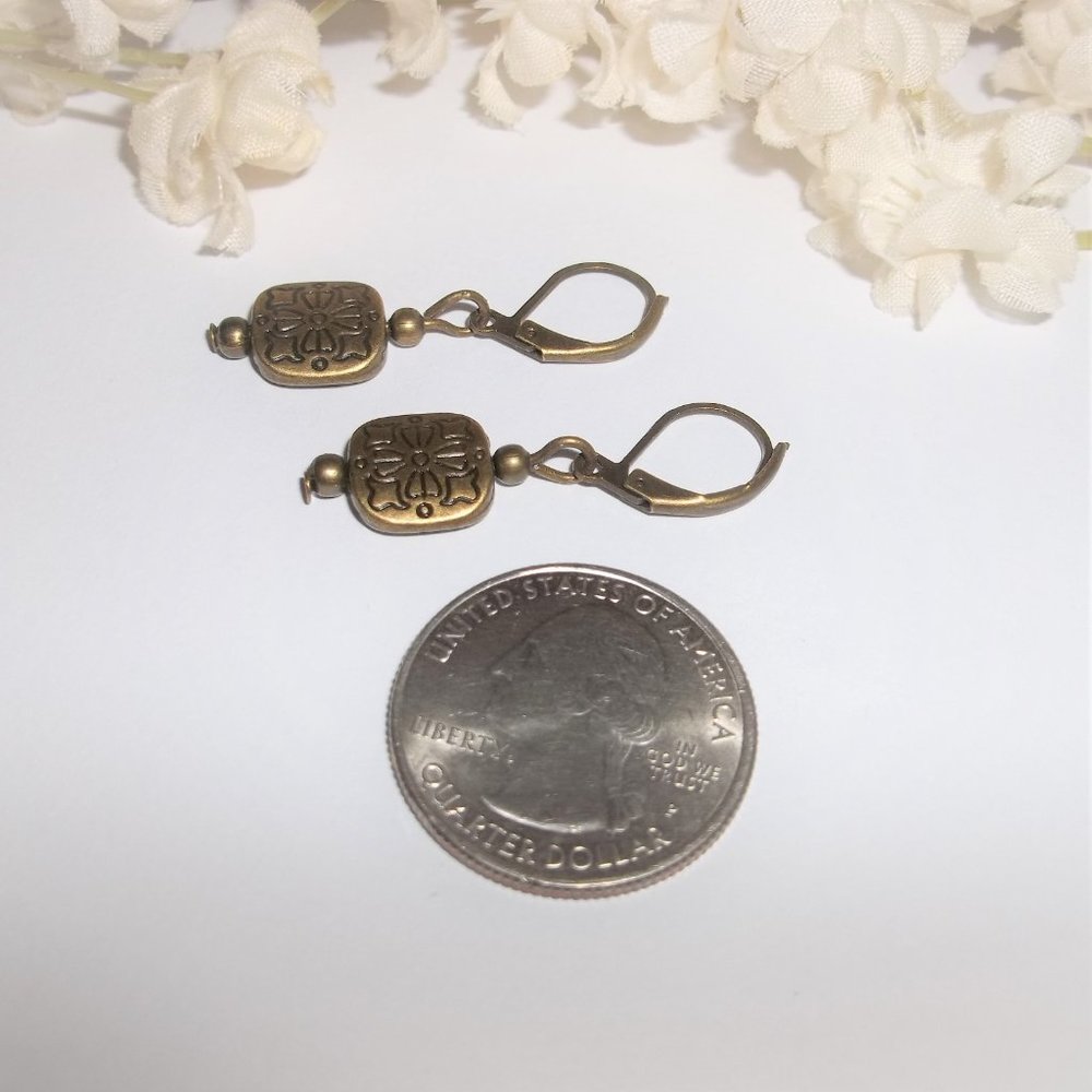 Boho Earrings Brown Bronze Jewelry Lever Back Dangle Drop Gift Idea For Her 6743 - Picture 5 of 8